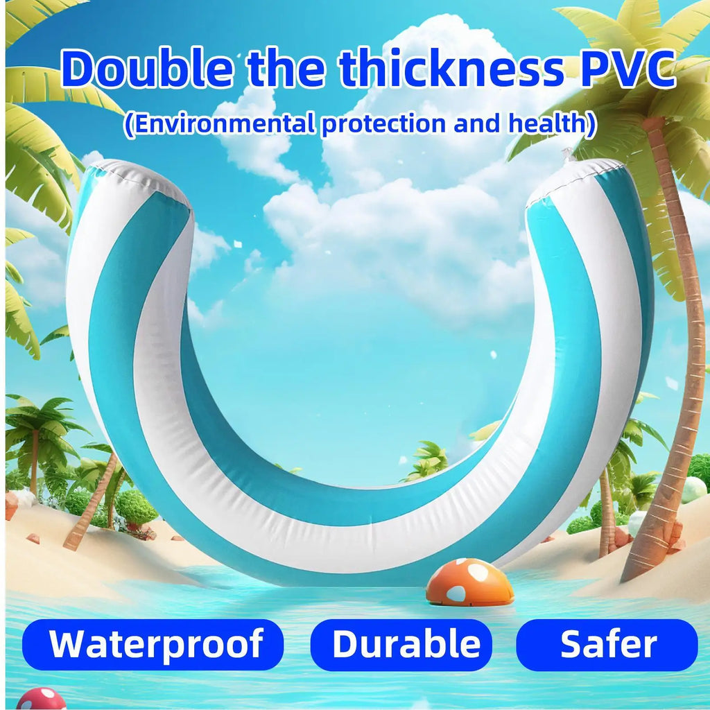 U-Shaped Inflatable Pool Float – Striped Arch Noodle Ring Inflatable Pool Float Axl