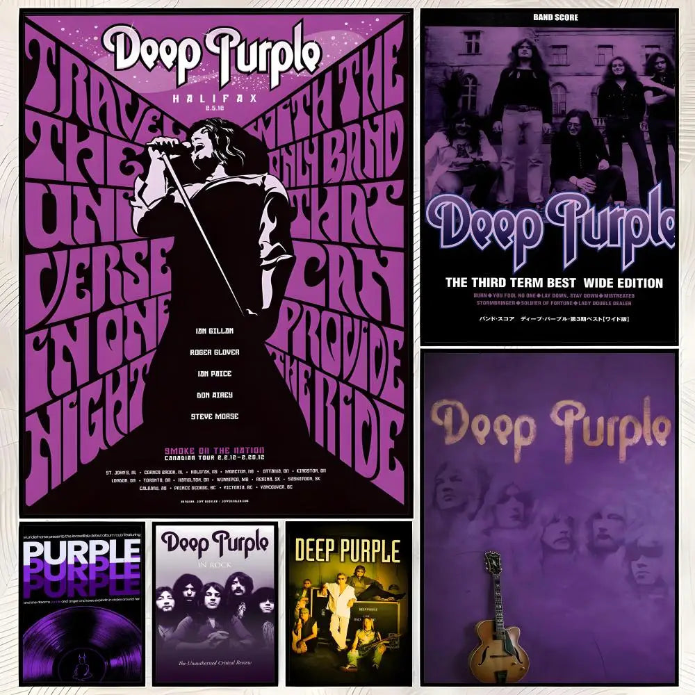 Deep Purple Band HD PVC Wall Art Poster – Self-Stick Decor Wall Art Poster Axl