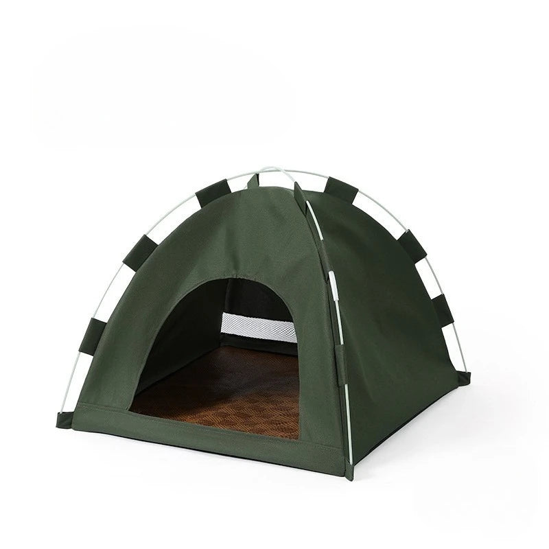 Foldable Pet Tent House – Breathable Cat & Dog Nest All Seasons Foldable Pet Tent Axl green 48-48-42