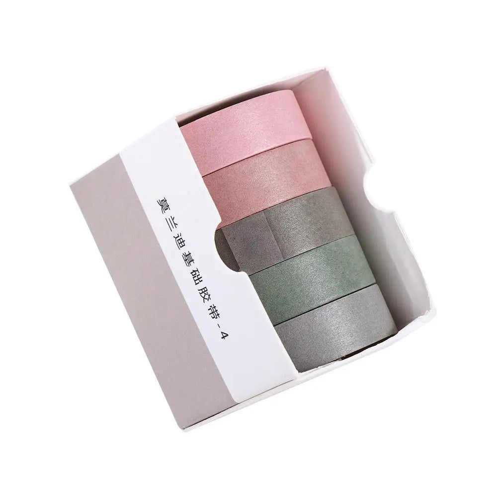 Solid Color Decorative Masking Tape Set – 5 Rolls Scrapbooking Decorative Masking Tape Axl 12