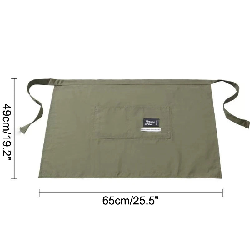 Water-Resistant Canvas Half Apron – Chef & Server Waist Apron Kitchen Waist Apron Axl