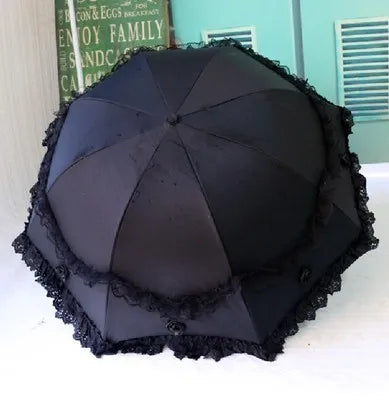 UV Lace Folding Umbrella for Women – Windproof Sun & Rain Folding Umbrella Axl Style 4 metal-fiber composite 8K