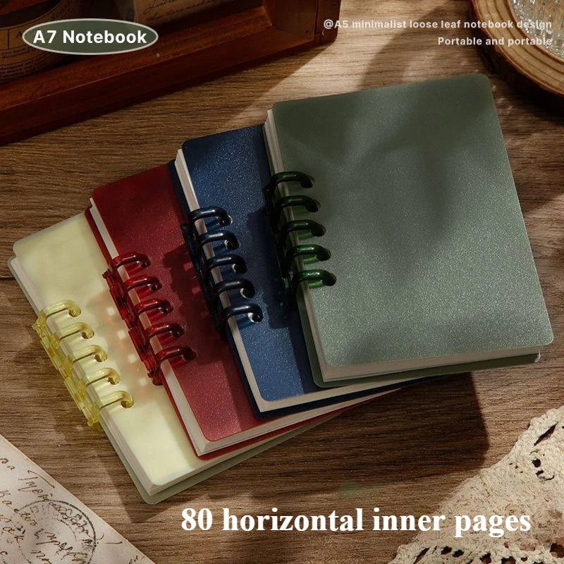 A7 Spiral Pocket Notebooks Set 3/8 Pcs – Lined & Elastic Closure Spiral Pocket Notebook Axl