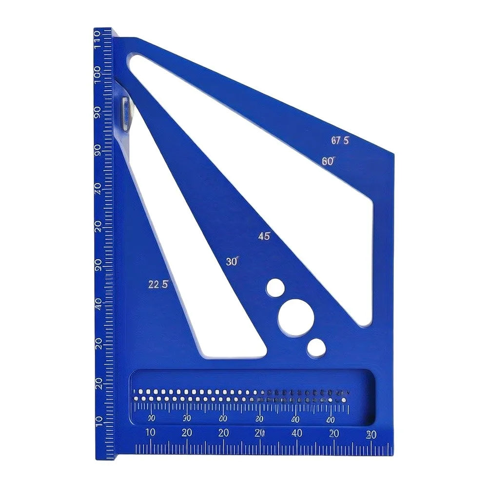 Aluminum Alloy Woodworking Miter Triangle Ruler & Protractor Woodworking Measuring Tool Axl Blue-Metric China Mainland