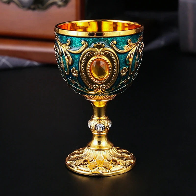 Embossed Metal Chalice Goblet – Vintage Wine & Bar Cup Metal Chalice Goblet Axl A10