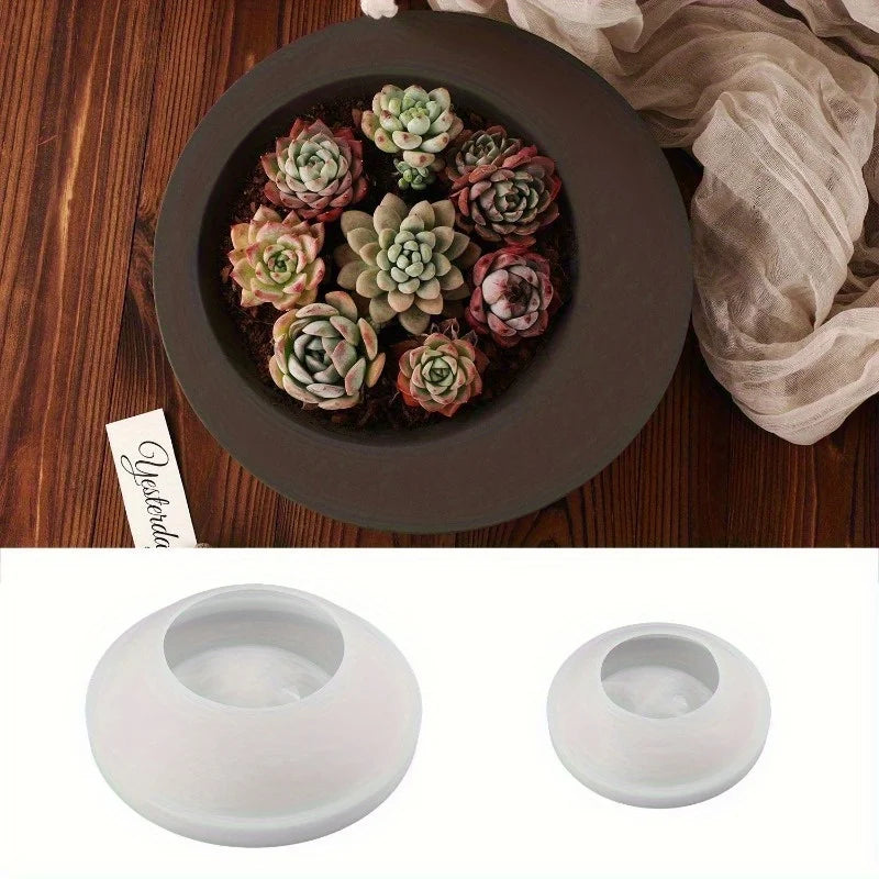 Round Silicone Flower Pot Mold – DIY Candle & Cement Planter Silicone Craft Mold Axl