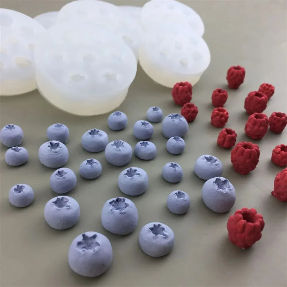 3D Fruit Silicone Mold – Blueberry Raspberry Candle & Baking Craft Silicone Mold Axl