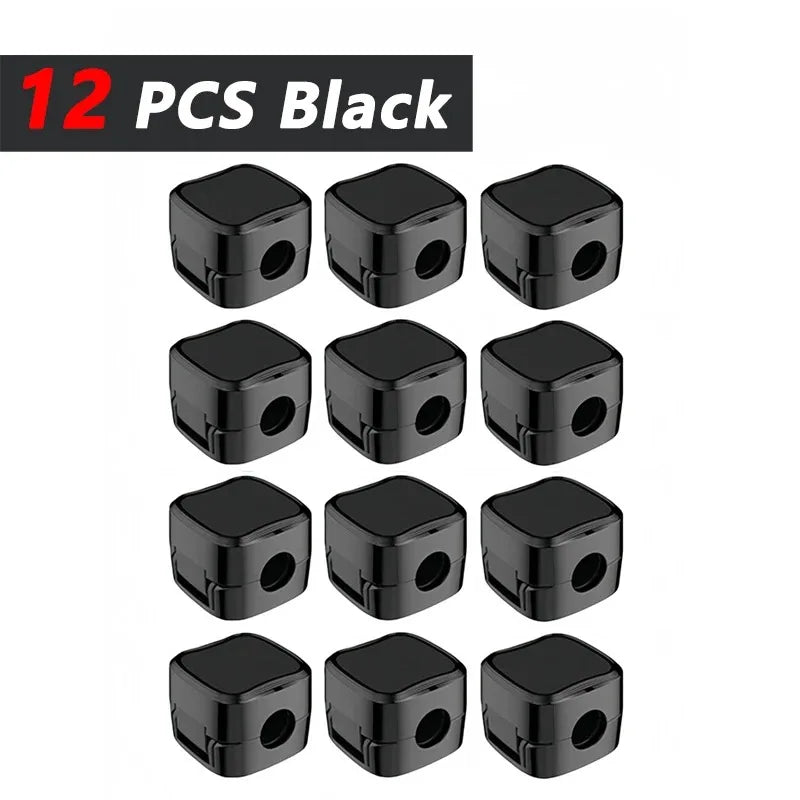 Adhesive Cable Clips – Cord Holder for Desk, Car & Wall Cable Clip Organizer Axl black 12pc