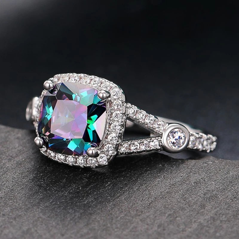Huitan Multicolored CZ Women Ring – Sparkling Fashion Jewelry Fashion Ring Axl