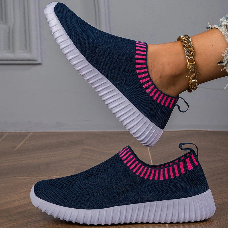 AZGB Women's Breathable Slip-On Sneakers | Soft Flat Walking Shoes Women's Sneakers Axl