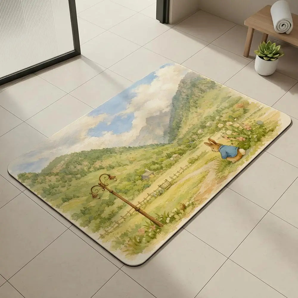 Peter Rabbit Diatomite Bath Mat – Quick Dry & Non-Slip Diatomite Bath Mat Axl White9 30x45cm
