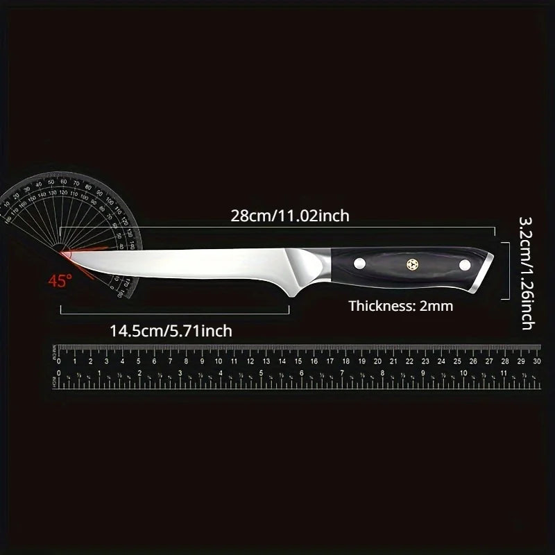 Sharp Stainless Steel Boning & Butcher Knife – Meat Splitting Boning Knife Axl