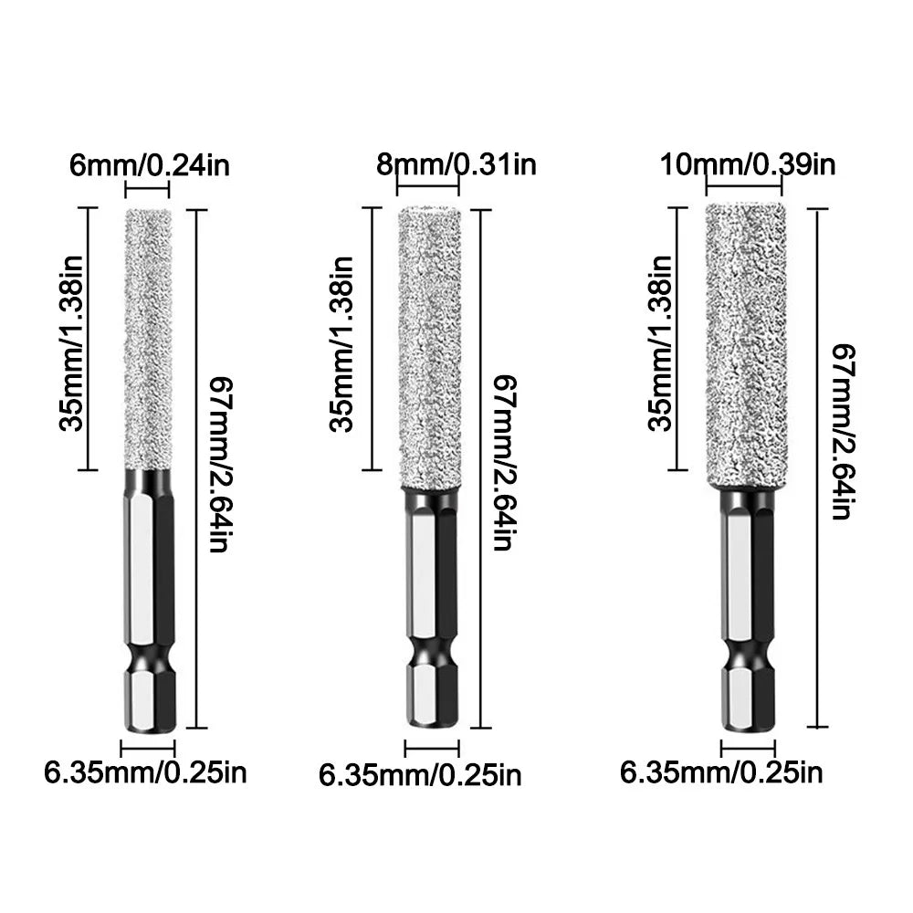 Diamond Drill Bit Hole Saw – Hex Shank for Tile & Porcelain Diamond Drill Bit Axl 6-8-10mm