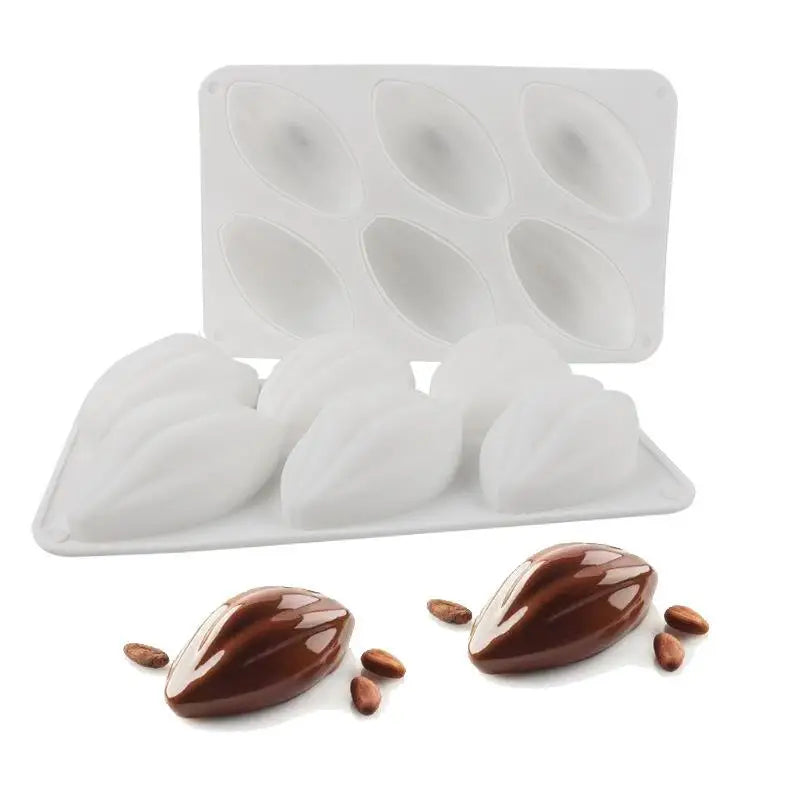 Cocoa Pod 6-Cavity Silicone Mousse Mold | Non-Stick Dessert Silicone Baking Mold Axl