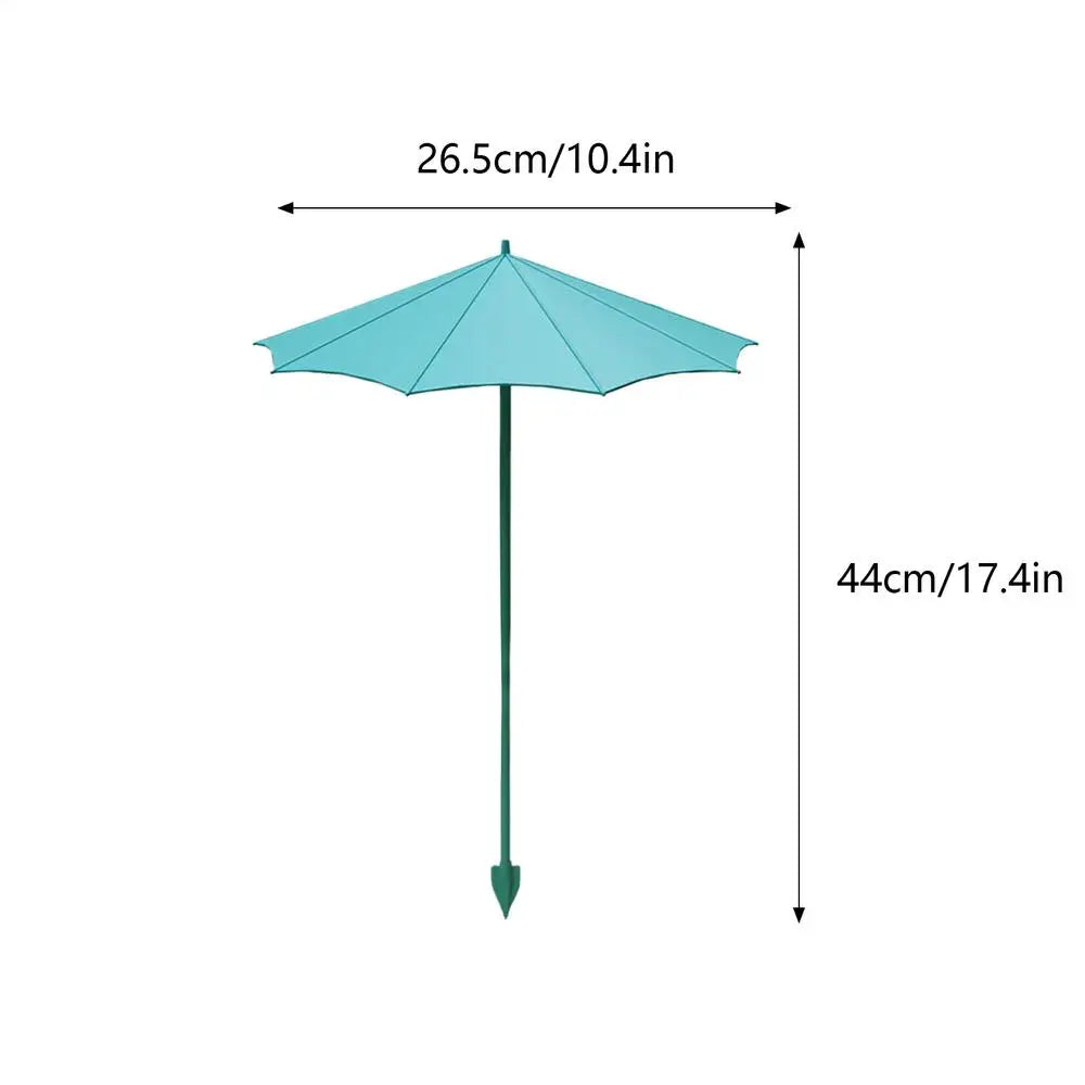3-Pack Mini Plant Sun Shade Umbrella with Stake – 26.5cm Garden Shade Umbrella Axl height 44cm Blue