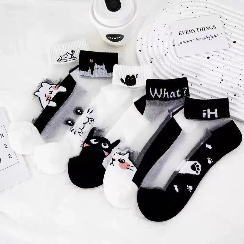 5 Pairs Women's Breathable Invisible Thin Socks – Summer Women's Socks Axl E One Size