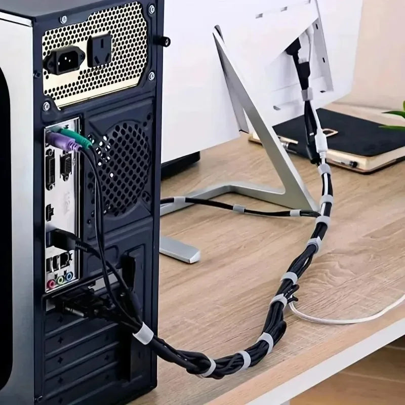 Hook & Loop Cable Ties – USB & Cord Organizer | Grey 1 PC Cable Organizer Ties Axl
