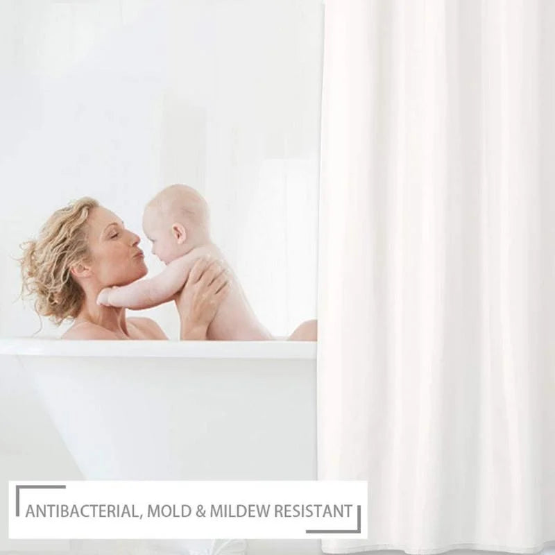 Heavyweight Waterproof White Shower Curtain – Mildew Resistant Shower Curtain Axl