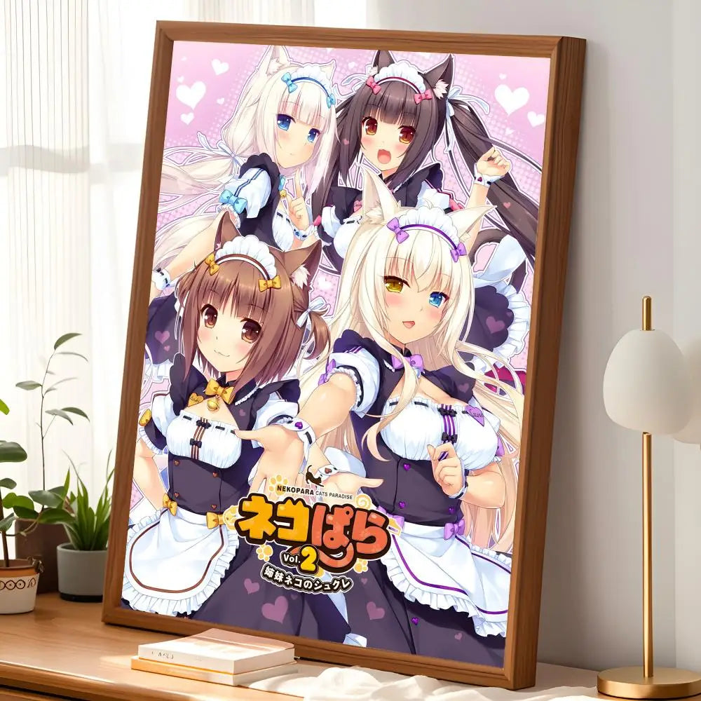 Nekopara Anime Self-Stick Wall Poster – HD Waterproof Décor Anime Wall Poster Axl