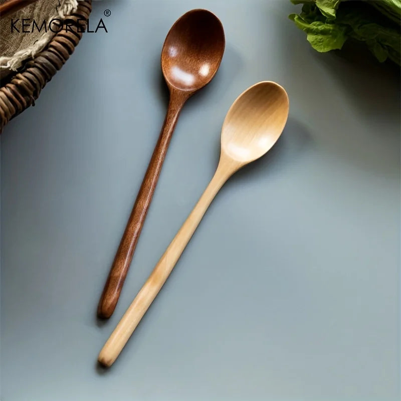4-Piece Korean Style Natural Wood Spoon Set | Kitchen Tableware Wood Kitchen Spoons Axl