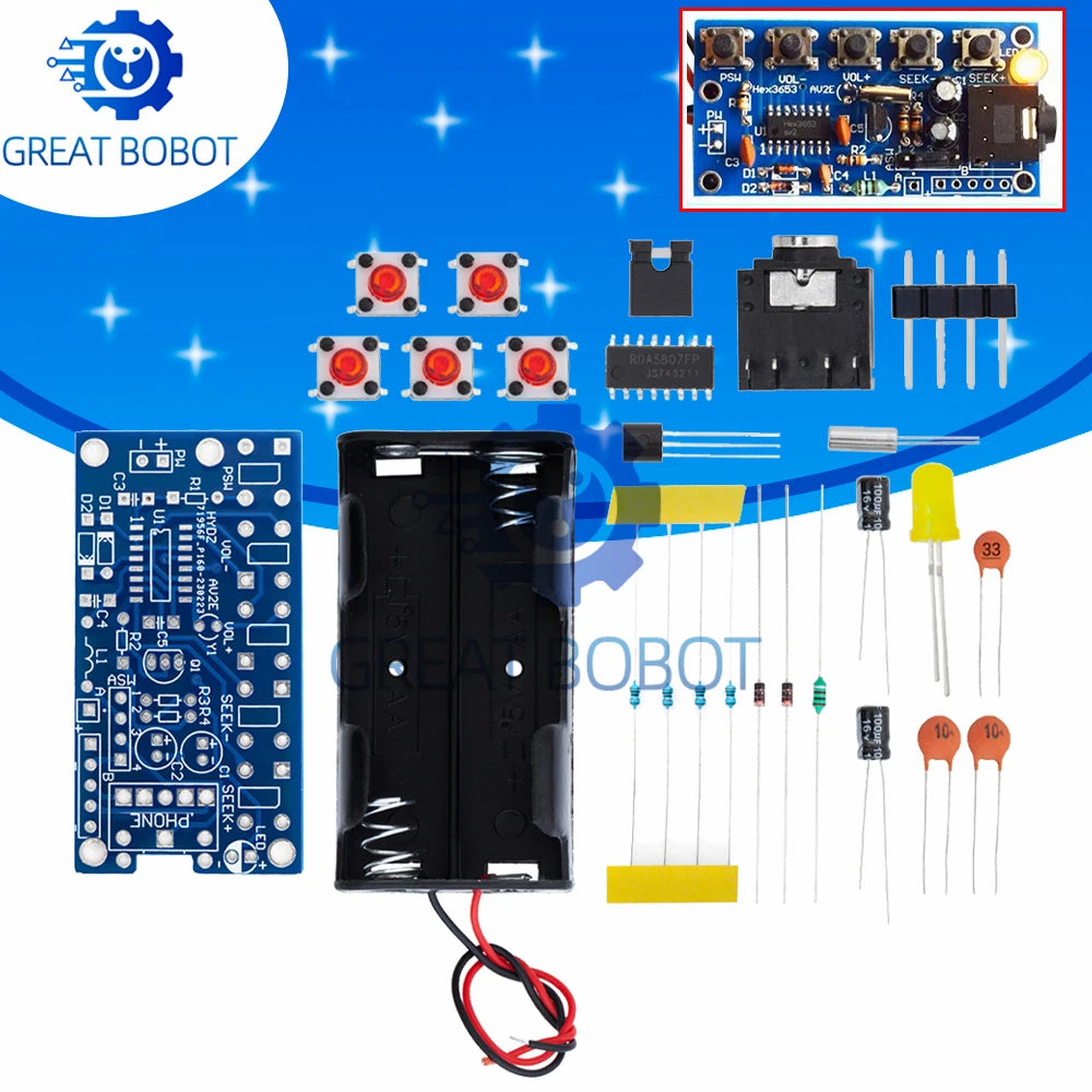 Wireless Stereo FM Radio Receiver Module PCB 76–108MHz DIY FM Receiver Module Axl Default Title