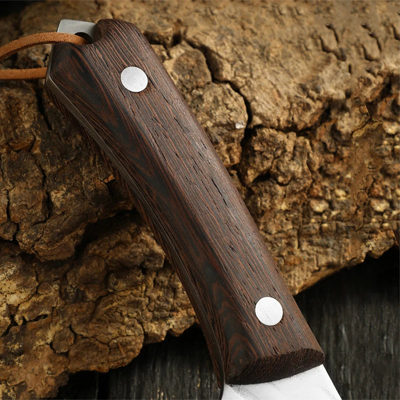 Stainless Steel Boning Knife with Sheath & Wood Handle Boning Knife Axl