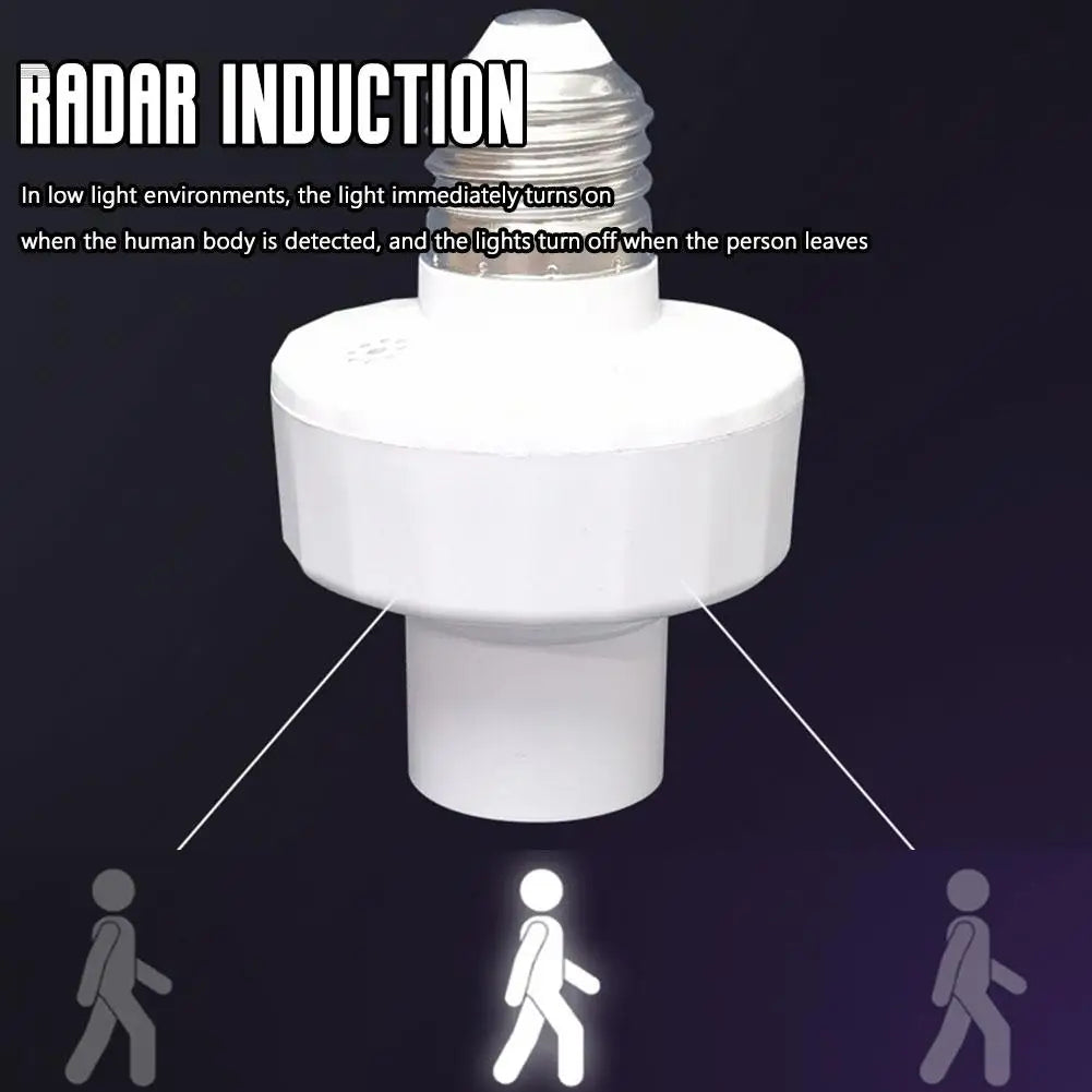 E27 Radar Motion Sensor Bulb Holder – Auto On/Off Light Socket Motion Sensor Socket Axl