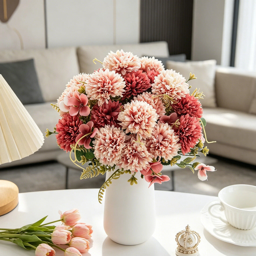 Silk Ball Chrysanthemum Artificial Flowers – Wedding & Home Decor Artificial Silk Flowers Axl