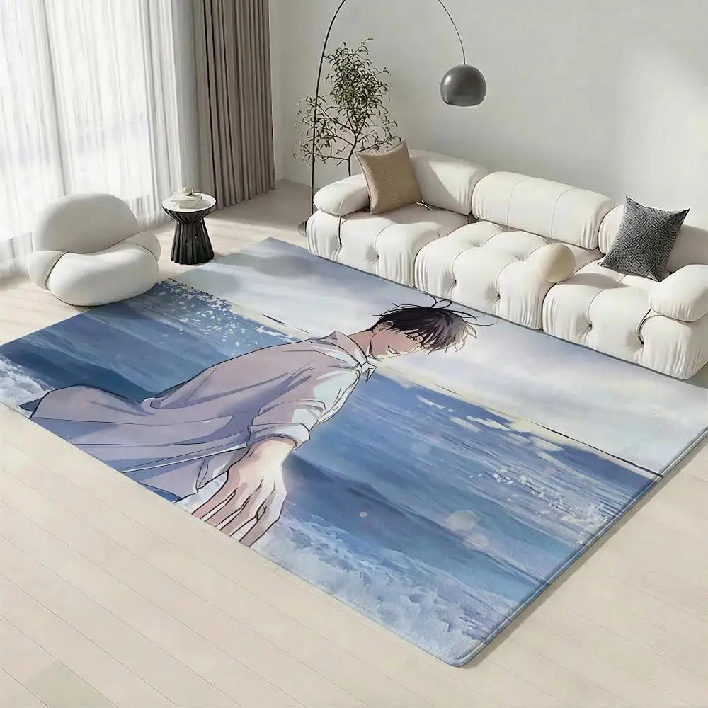 Anime Low Tide in Twilight Flannel Floor Mat – Non-Slip Rug Flannel Floor Mat Axl