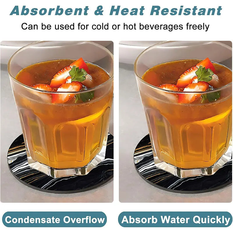 Non-Slip Absorbent Rubber Drink Coasters – Set of 6 Drink Coasters Set Axl