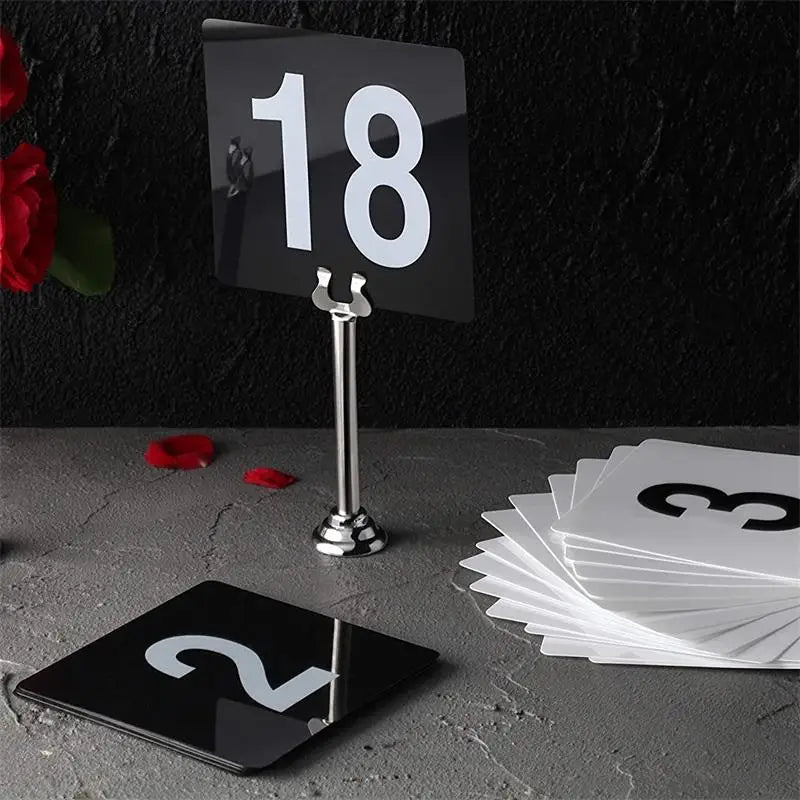 Plastic Table Number Cards 1–100 Double-Sided | Wedding & Events Table Number Cards Axl