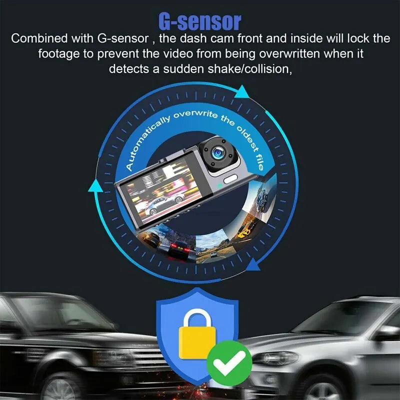 1080P Dual Lens Dash Cam – Front & Interior IR Night Vision DVR Dual Lens Dash Cam Axl
