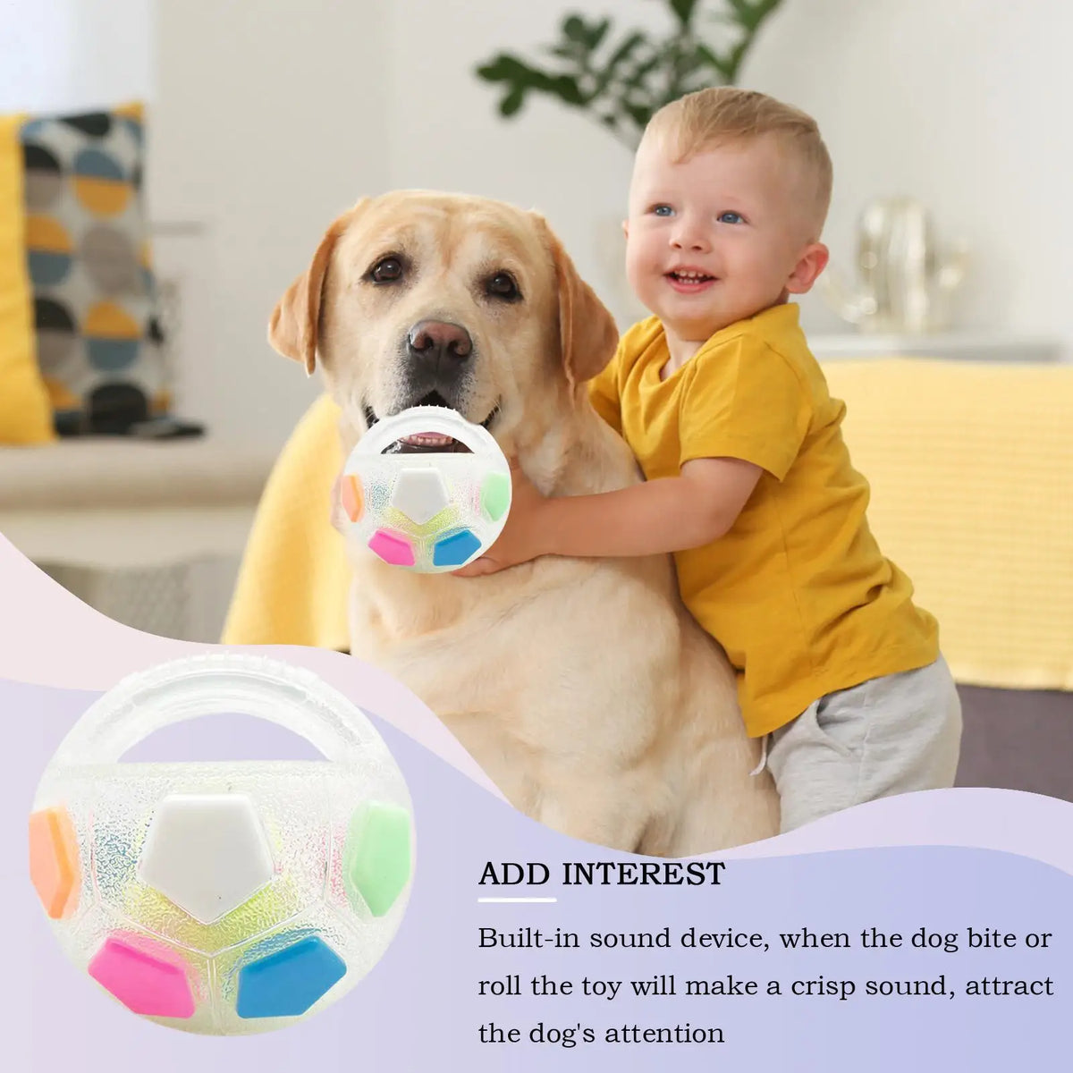Squeaky Soccer Ball Dog Toy with Handle – Tug & Chew Dog Chew Toy Axl