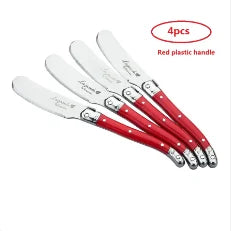 Laguiole Rainbow Butter & Cheese Spreader Knives – 4-Piece Set Cheese Spreader Set Axl 4pcs Red