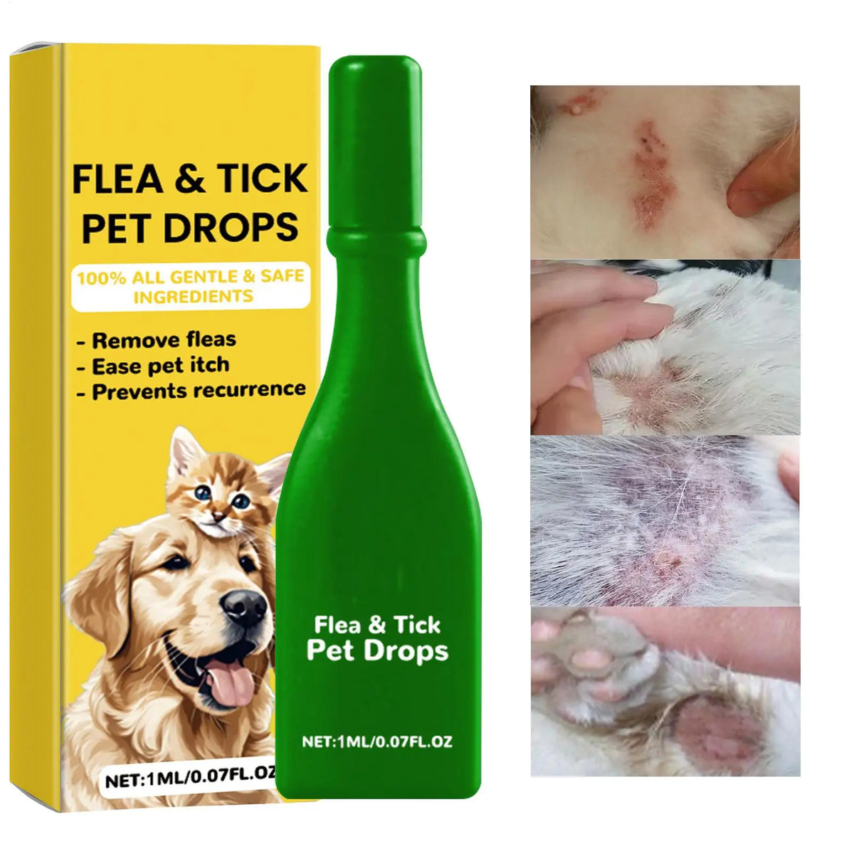 Cat & Dog Flea Tick Drops – External Parasite Repellent 1ml Flea Tick Drops Axl