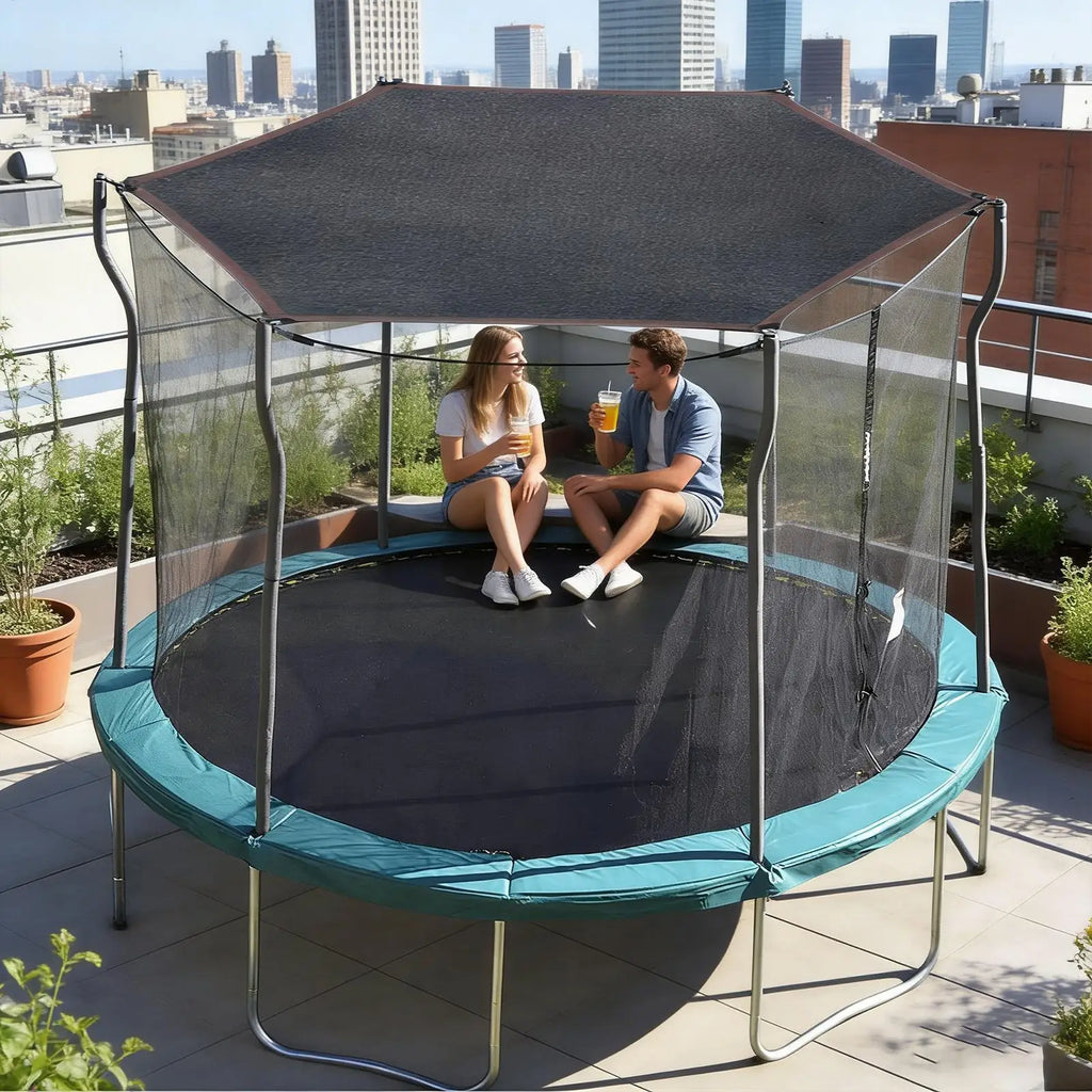 Trampoline Shade Cover UV Protection – 8FT to 14FT Waterproof Trampoline Shade Cover Axl