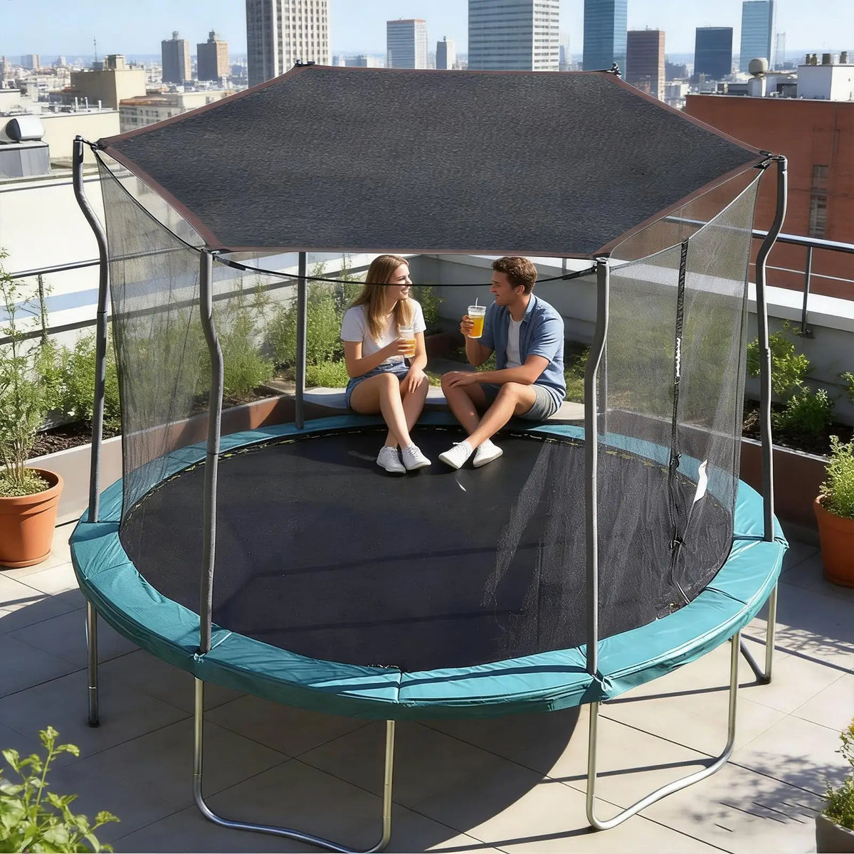 Trampoline Shade Cover UV Protection – 8FT to 14FT Waterproof Trampoline Shade Cover Axl