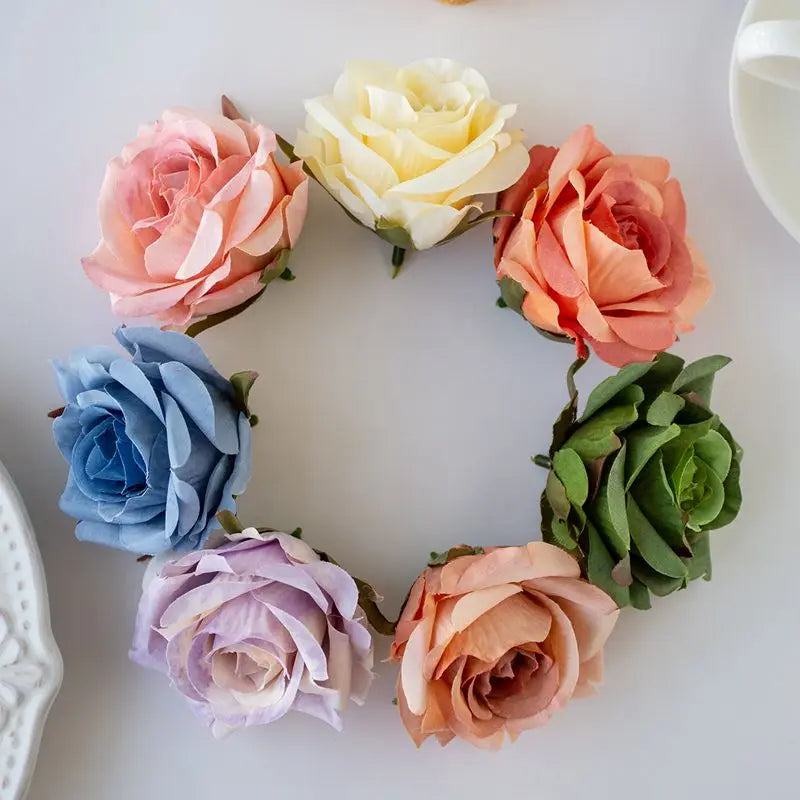 50/100 Pcs Silk Rose Artificial Flowers – Wedding & Home Decor Artificial Flower Heads Axl