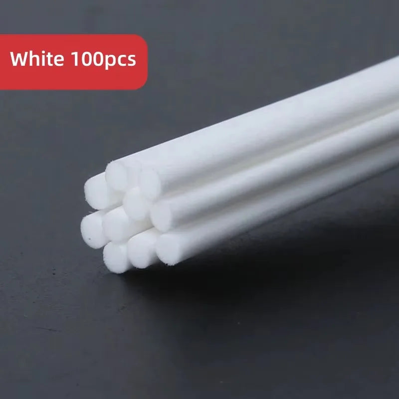100 Pcs Fiber Reed Diffuser Replacement Sticks 3mm/4mm 8-Inch Reed Diffuser Sticks Axl White-4mm