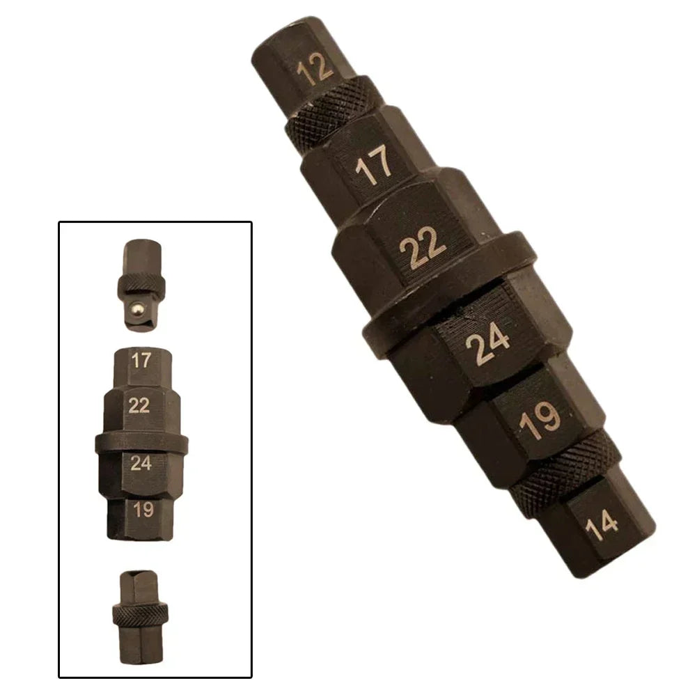 6-in-1 Motorcycle Axle Wrench – Hex Spindle Tool 12–24mm Motorcycle Axle Wrench Axl