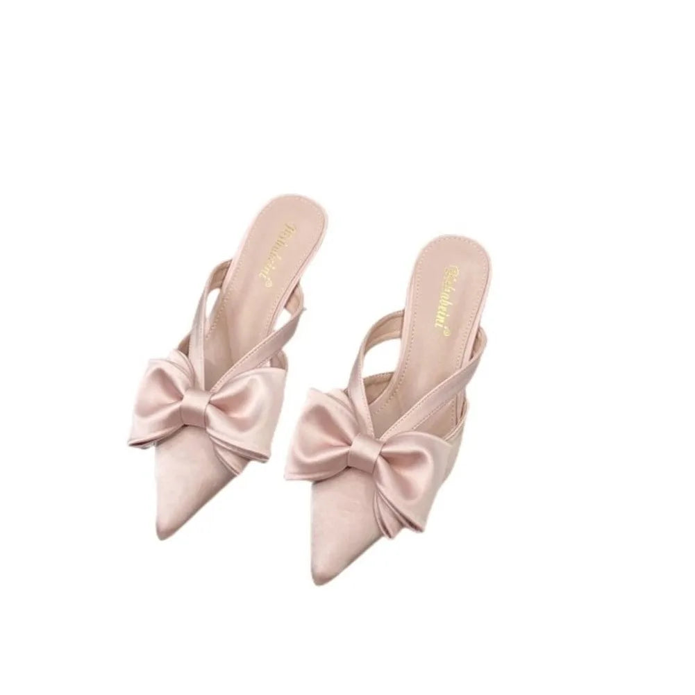 VKJF Fairy Bow High Heel Slippers for Women | Summer Style High Heel Slippers Axl