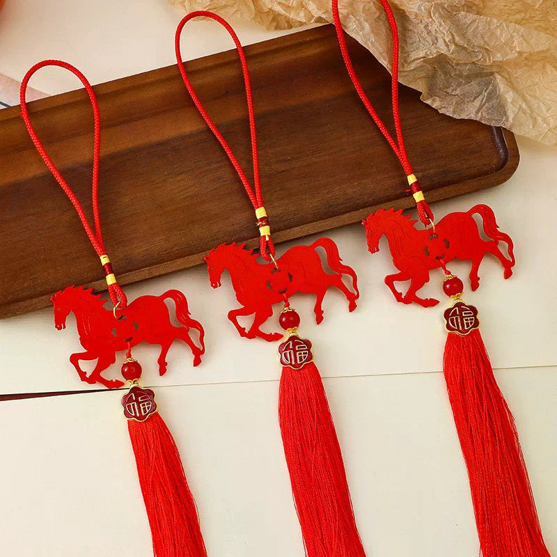 2026 Year of the Horse Wood Wall Hanging Ornament | Zodiac Pendant Wall Hanging Ornament Axl
