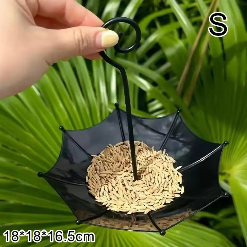 Vintage Metal Umbrella Bird Feeder – Hanging Garden Decor Hanging Bird Feeder Axl S