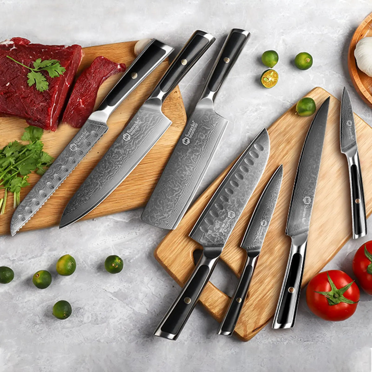 Sunnecko Damascus Steel Chef Knife – 67-Layer VG10 Japanese Damascus Kitchen Knife Axl