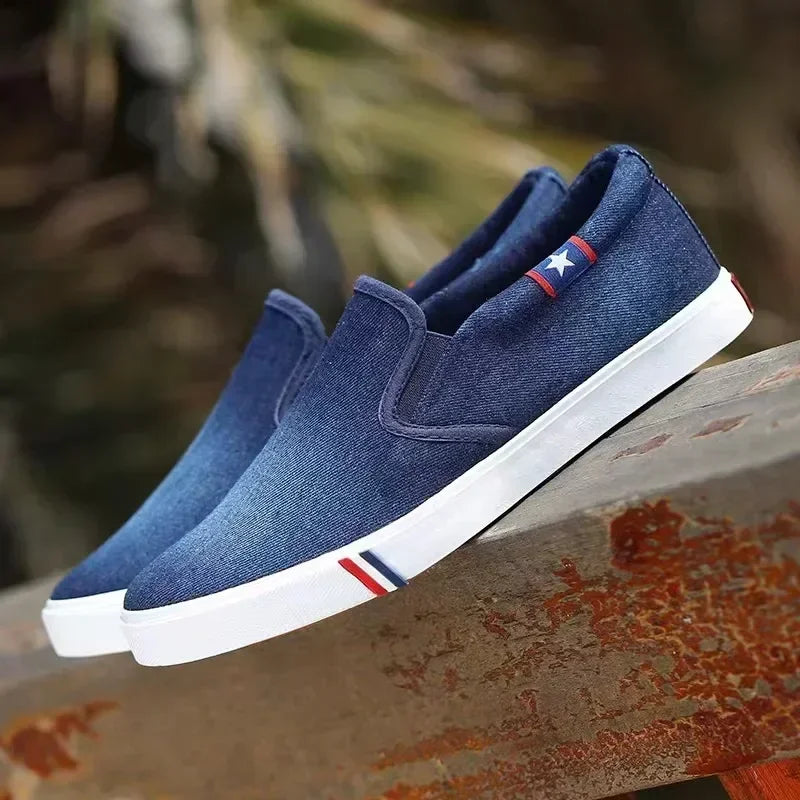 Men's Slip-On Canvas Sneakers – Breathable Flat Loafers Canvas Slip-On Sneakers Axl