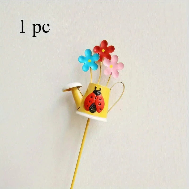 Colorful Metal Butterfly Garden Stakes – Outdoor Décor Ornaments Garden Stakes Axl yellow -1pc