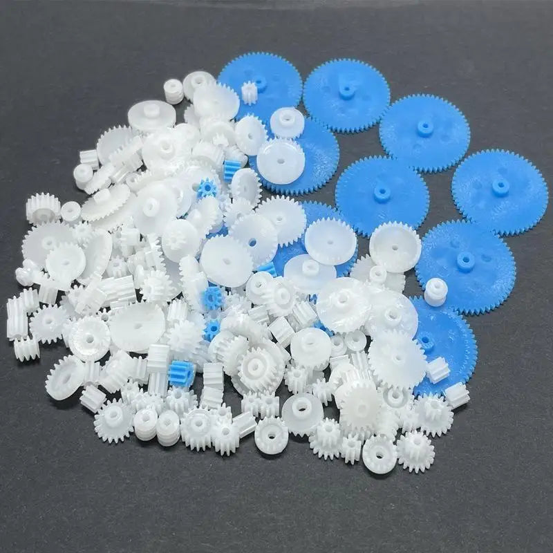 200PCS Mixed Plastic Gear Set – DIY Motor Transmission Kit Plastic Gear Set Axl