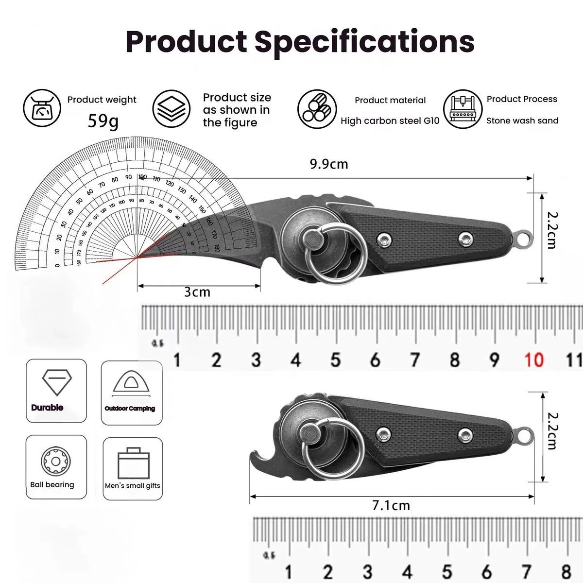 EDC Folding Pocket Knife – G10 Handle & Carbon Steel Blade Folding Pocket Knife Axl