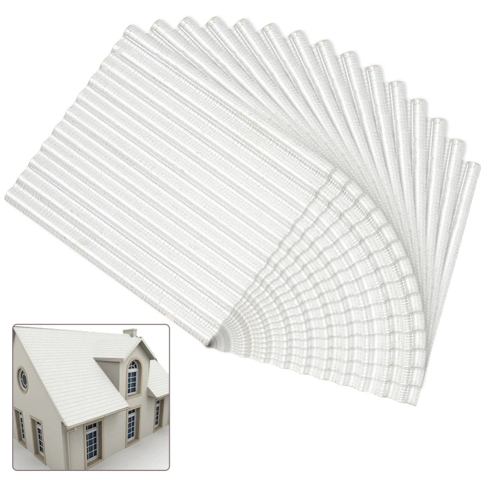 16Pcs Miniature Corrugated Roof Tiles – Scale Model Iron Sheets Miniature Model Tiles Axl