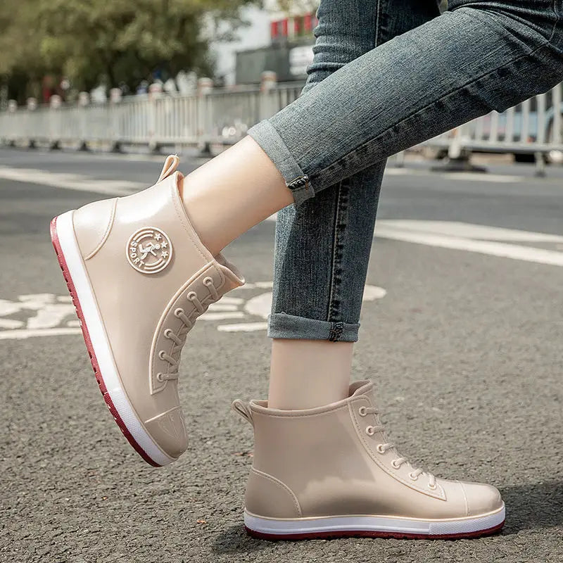 Women's Waterproof Ankle Rain Boots – Slip-On PVC Galoshes Women's Rain Boots Axl